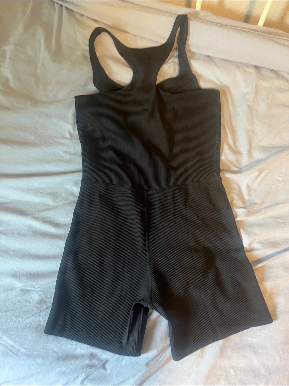 Beyond Yoga Black Ribbed Racerback Romper - Picture 3 of 3